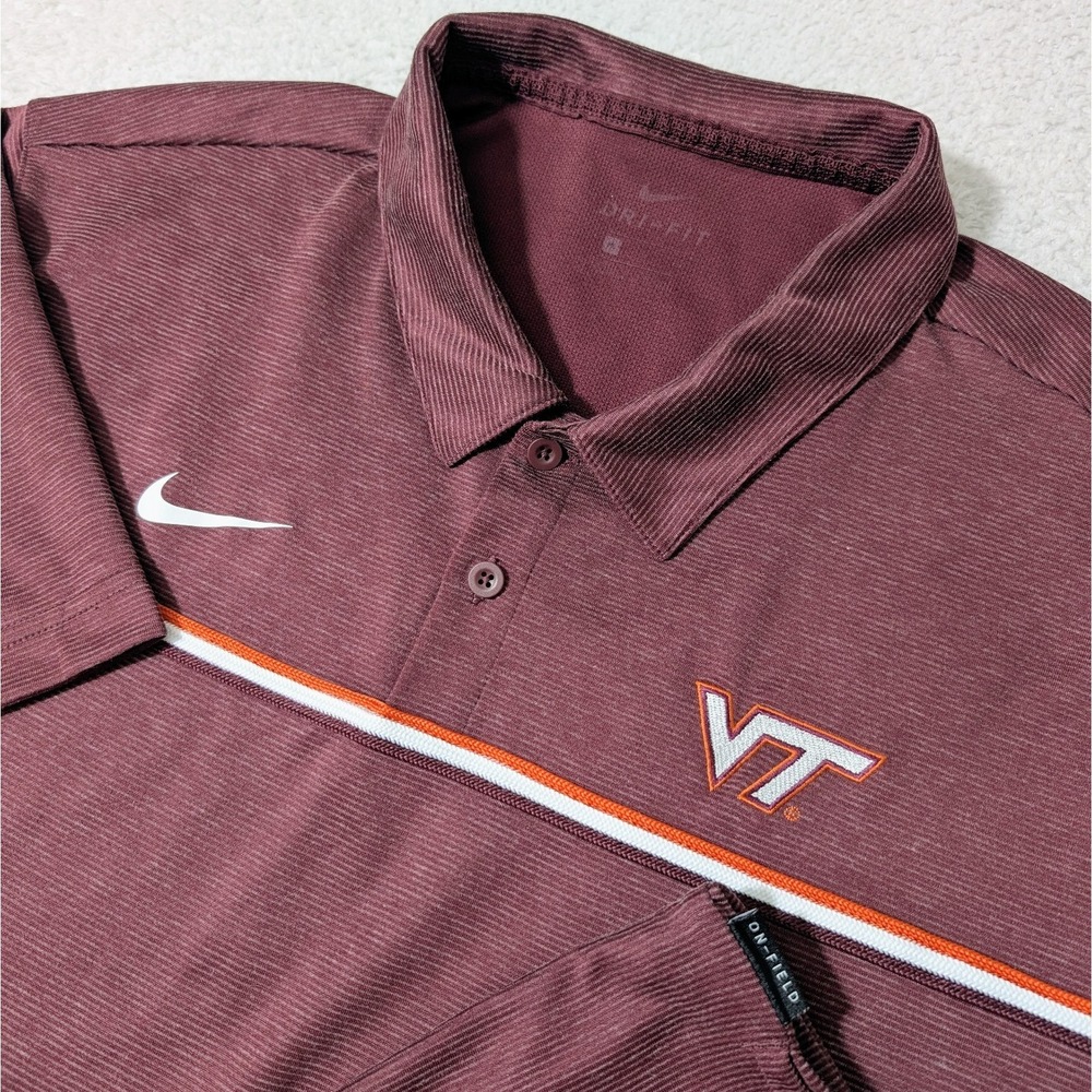 Nike Virginia Tech Hokies XL Official On Field Apparel Embroidered Polo Golf EUC